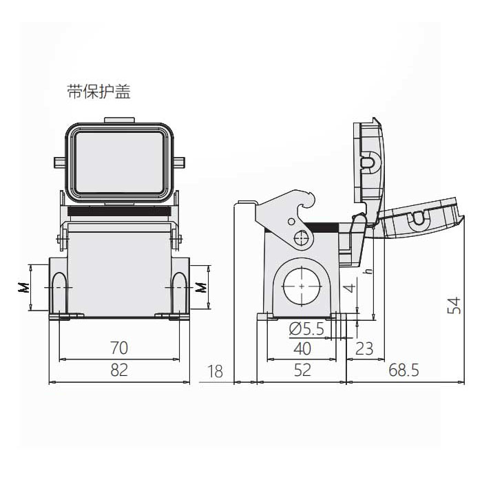 下壳 表面安装 (带盖)、H6B-SDR-M25、19300061256