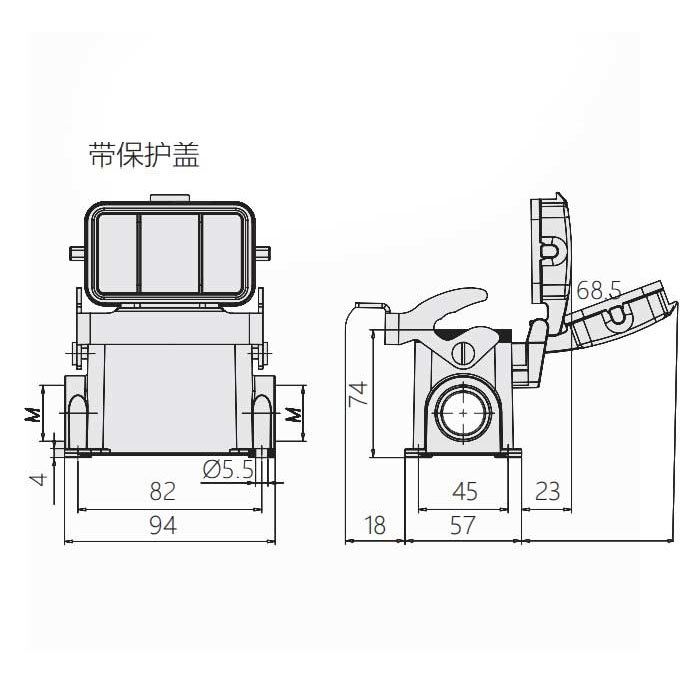 下壳 表面安装带盖 高结构、H10B-SDRH-LB-M32、19300100297
