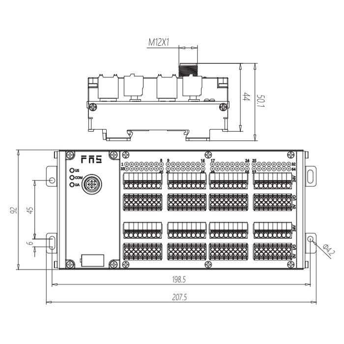 IP20、IO-Link从站、PNP、64DI/DO 自适应、Class B、端子式模块、009C73