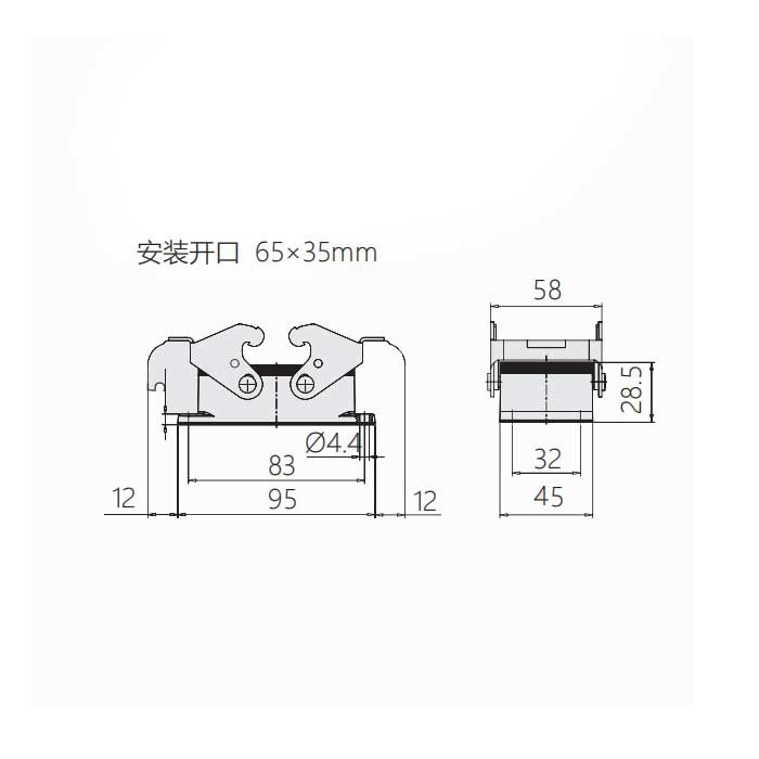 下壳 开孔安装、H10B-AG、09300100301