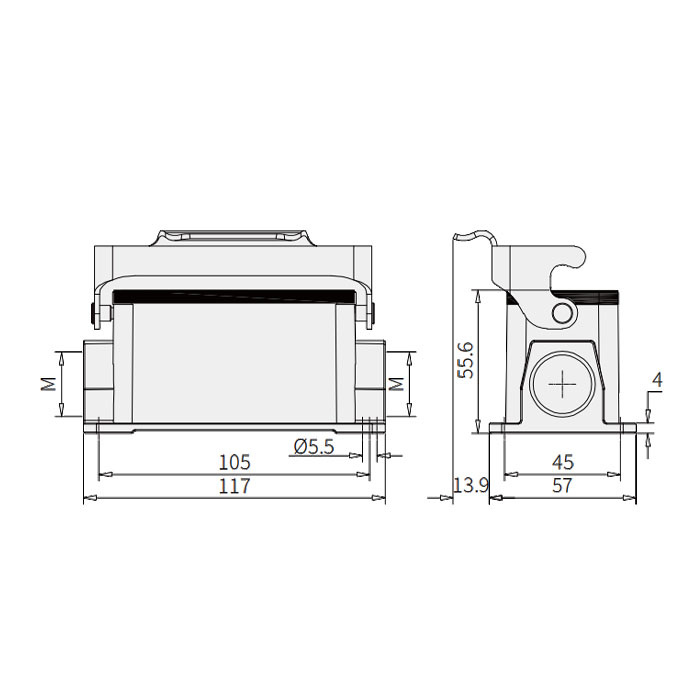 下壳 表面安装、H16B-SGR-LB-M25、19300161251