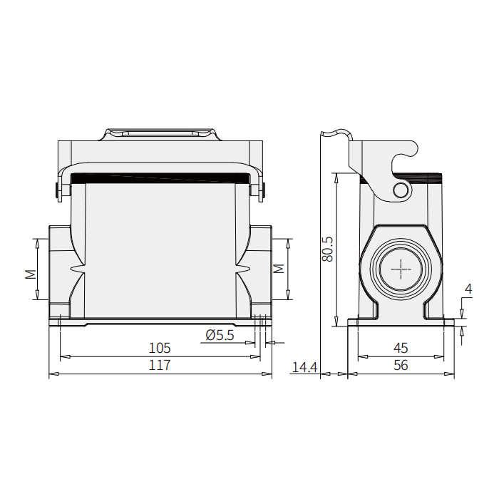 下壳 表面安装 高结构、H16B-SGRH-LB-2M32、19300160292