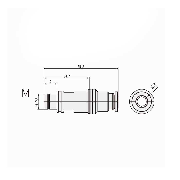 公气嘴、适用于软管内径Ø8.0mm、PENU-PA2-8.0M-S、09140006175S