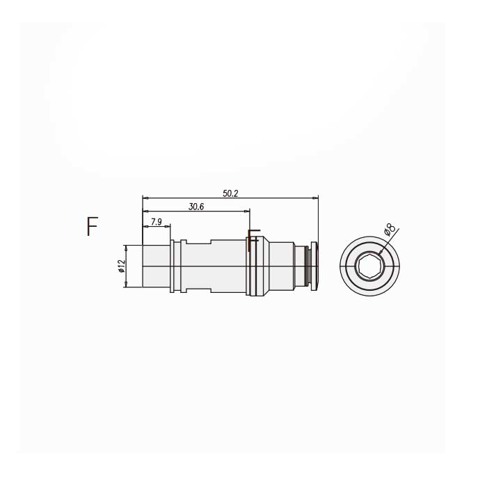 母气嘴、适用于软管内径Ø8.0mm、PENU-PA2-8.0F-S、09140006275S