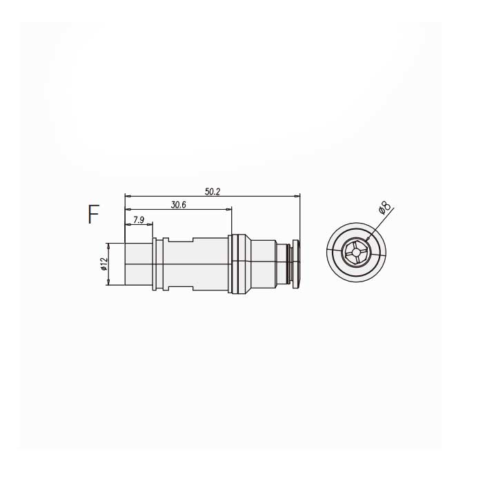 母气嘴带止逆、适用于软管内径Ø8.0mm、PENU-PA2-8.0FW-S、09140006280S