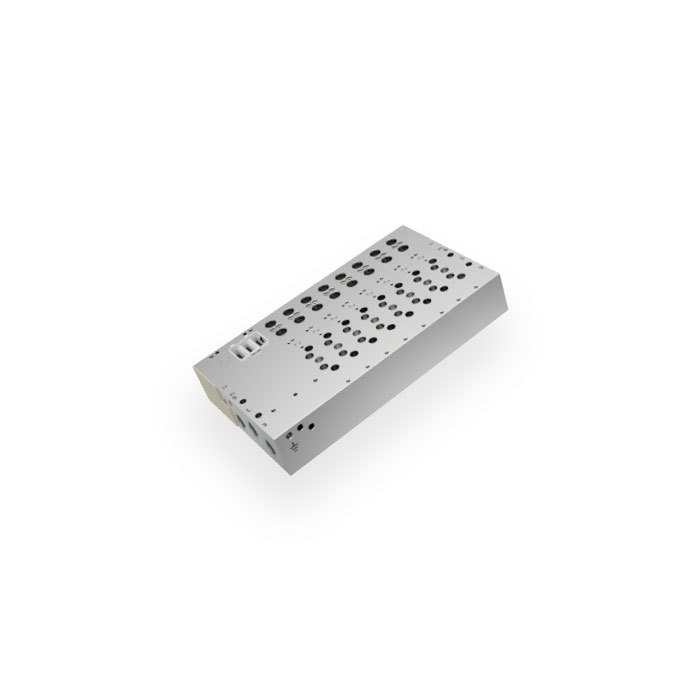 气路板、8个阀位、用于板式阀，规格G1/4、FAS-L1-18WB-G38-8-GR、1494917