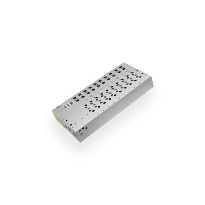 气路板、10个阀位、用于板式阀，规格G1/4、FAS-L1-18WB-G38-10-GR、1494919